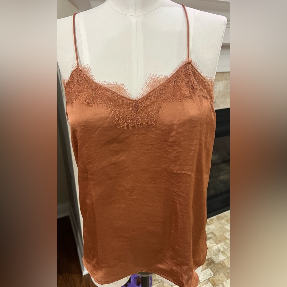 NINE WEST medium 🆕 Satin Cami with Lace Trim Size